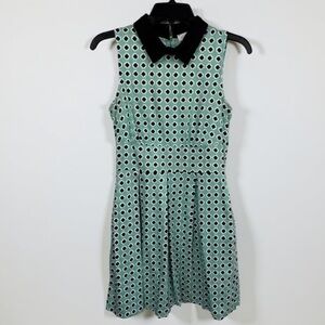 Closet London Mint Green Blue White Geometric Sleeveless Dress Size US 6 Uk10